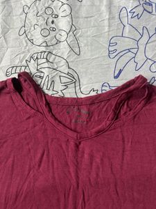 Maroon V-Neck T-Shirt