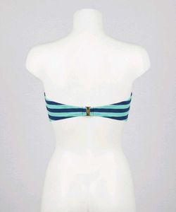 Striped Twist Front Bandeau Bikini Top