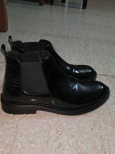 Glossy Black Chelsea Boots
