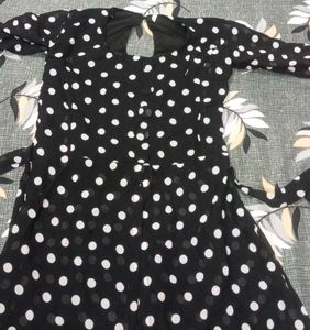 Chic Black Polka Dot Dress