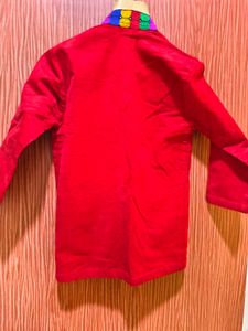 Red Festive Nehru Jacket