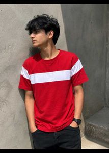 Men's Red & White Striped T-Shirt