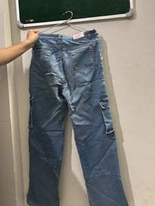 Light Wash Cargo Jeans