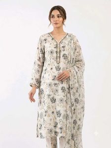 Elegant Floral Kurta Set with Dupatta
