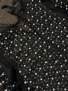 H&amp;M sheer top with pearls - S