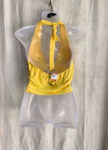 22410. Yellow Y2K halter top