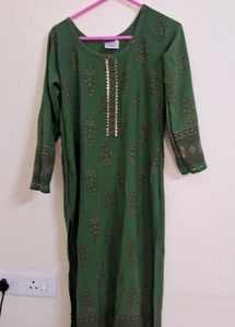 Green Printed Kurta