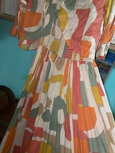 Colorful Abstract Print Maxi Dress
