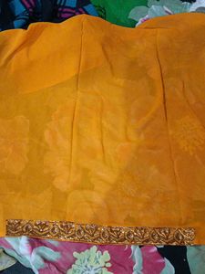Georgette Embroidery Saree With Blouse Unstitched