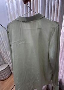 Chic Satin Finish Button-Up Shirt