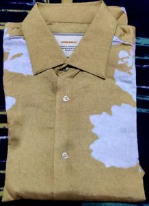 Rare Rabbit Mustard Abstract Print Shirt