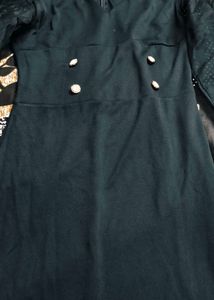 Elegant Black Sheer Sleeve Dress