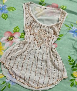 y2k sequin sheer top