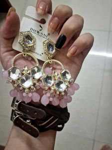 Dazzling Hexagon Gem Drop Earrings