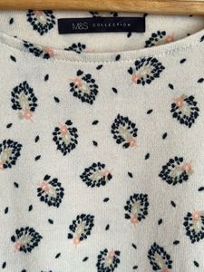 Cream Floral Print Top