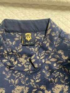 Stylish Navy Blue Floral Kurta