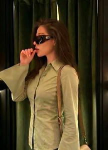 Stylish Bell Sleeve Button-Up Shirt