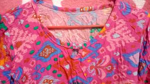 Vibrant Pink Ethnic Print Kurta