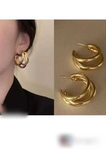 Chic Gold Twisted Hoop Earrings buy one get on