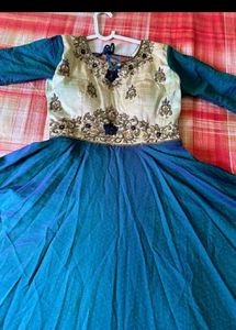 Elegant Teal Embroidered Anarkali