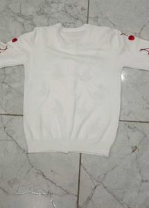 Cherry White Sweater