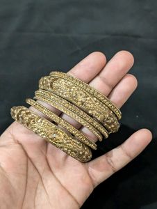 Elegant Gold Tone Bangles Set