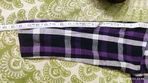 Purple and Black Checkered zipper maxi for winter