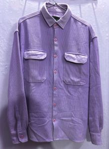 Lavender Corduroy Button-Up Shirt