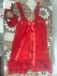 Sexy Red Babydoll Lingerie Set