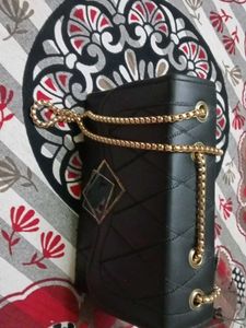 Stylish Black Quilted Clutch Bag