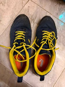 Men's Puma Navy &amp; Yellow Sneakers