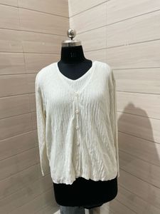 Imported Double layer Cream Knit Cardigan