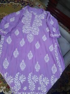 Lavender Chikankari Kurta