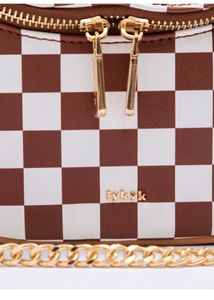 Iykyk Classy Brown Chequered Sling &amp; Crossbody Bag