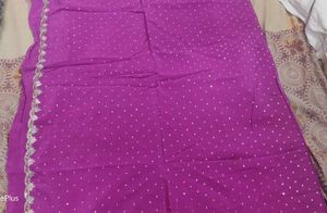 Purple Embellished Ethnic saree
