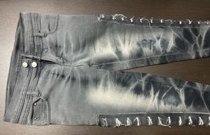 Distressed Grey Wash Denim Jeans