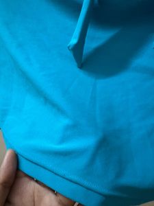 Stylish Blue Ruched Bikini Top