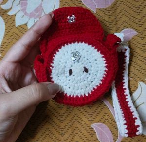 Crocheted Apple Keychain Pouch 🍎