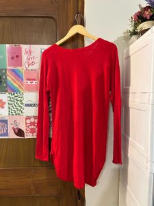 Vibrant Red Long Sleeve Top