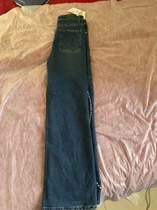 Embellished Wide Leg Denim Jeans