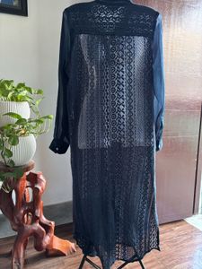 Elegant Navy Blue Lace Kurta