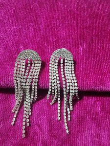 Sparkling Rhinestone Fringe Earrings
