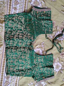 32 size Elegant Green Brocade Blouse