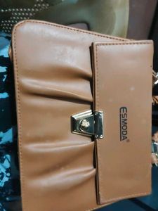 ESMODA Tan Faux Leather Clutch Bag