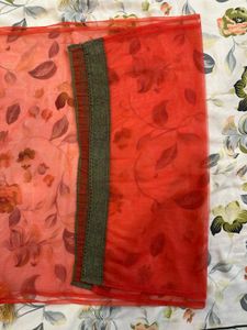Vibrant coral dupatta