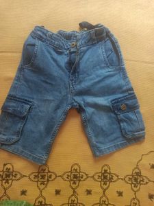 Blue Denim Cargo Shorts