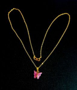 Sparkly Butterfly Pendant Necklace