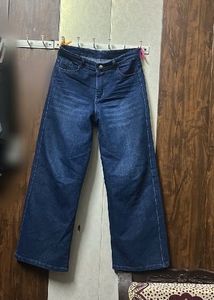Wide Leg Blue Denim Jeans