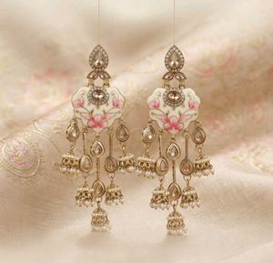 Exquisite Enamel Flower Dangler Earrings