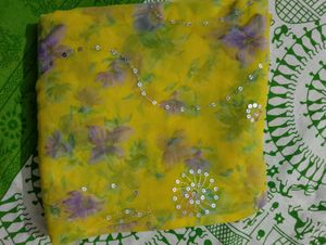 New Yellow beautiful saree